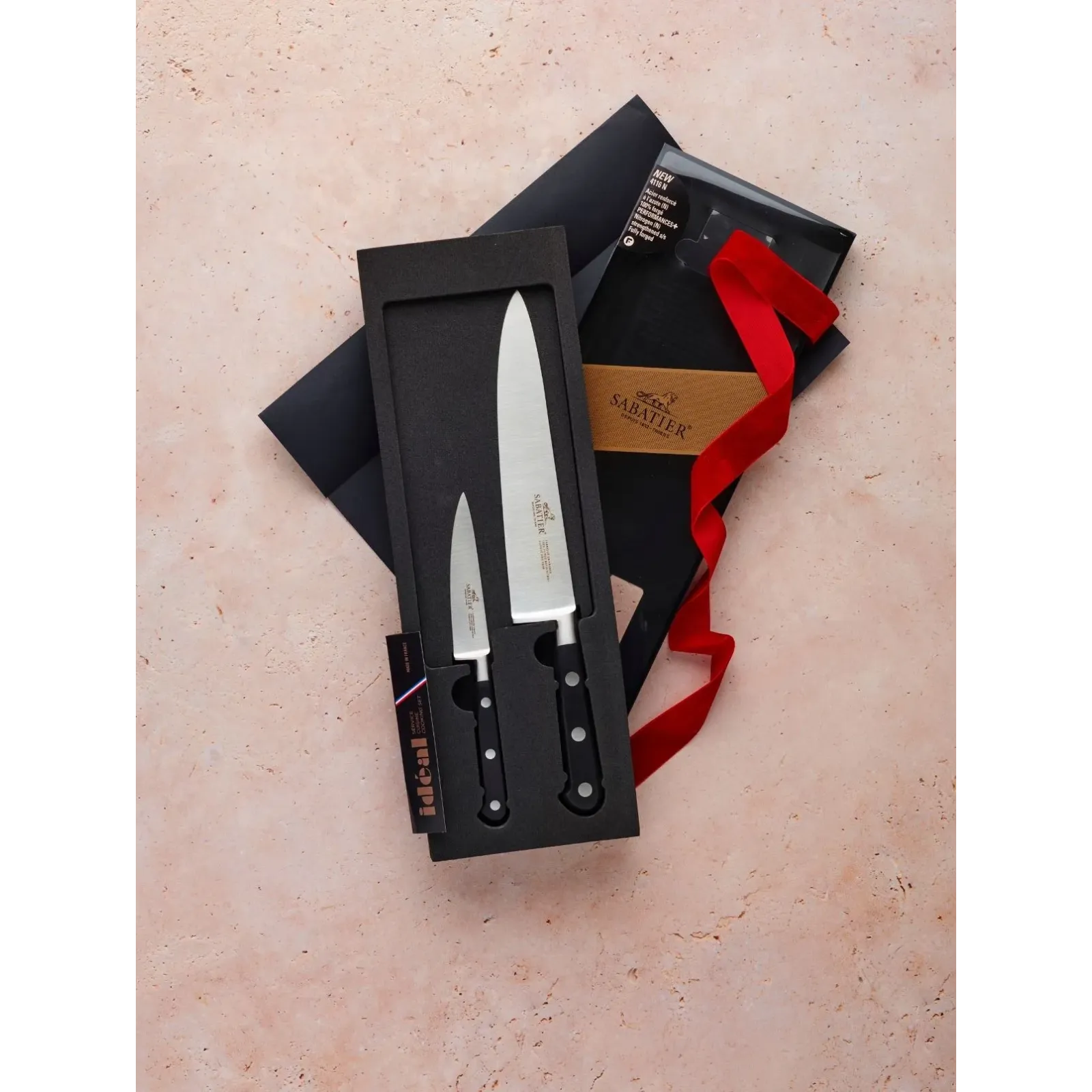 Coffret 2 Couteaux Sabatier International PHENIX - Office 9cm + Santoku 18cm