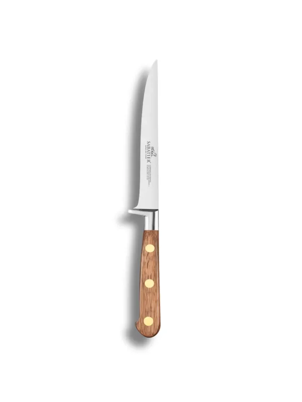 Couteau à Désosser IDEAL PERIGORD 100% Forgé - 13 cm - Lame Inox et Flexible et Rivets en Laiton - Sabatier