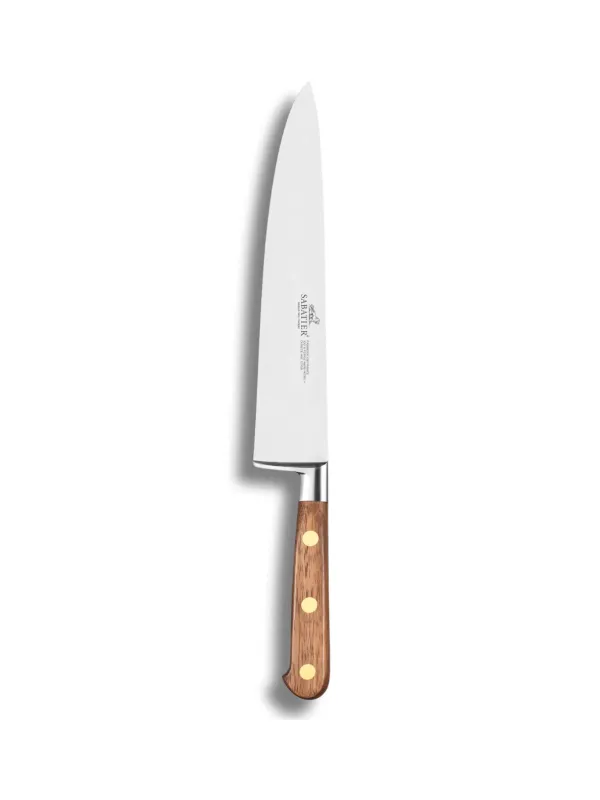 Couteau Chef IDEAL PERIGORD 100% Forgé - 20 cm - Lame Inox et Rivets en Laiton  - Sabatier