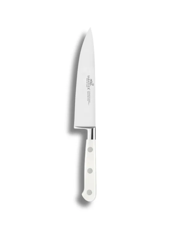 Couteau Chef IDEAL TOQUE BLANCHE 100% Forgé - 15 cm - Lame Rivets en Inox - Sabatier