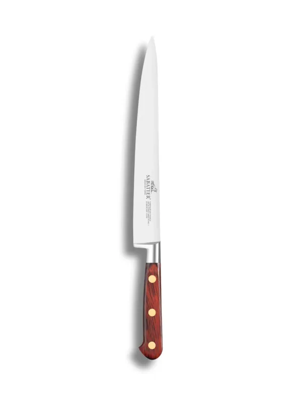 Couteau Tranchelard IDEAL SAVEUR 100% Forgé  - Fabriqué en France - 20 cm - Lame Inox et Rivets en Laiton - Sabatier