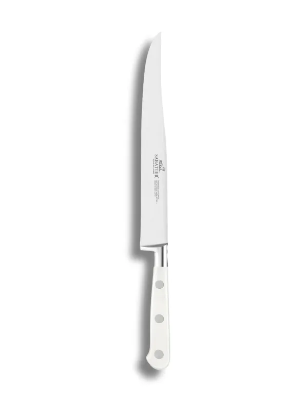 Couteau à Découper IDEAL TOQUE BLANCHE 100% Forgé - 20 cm - Lame et Rivets en Inox - Sabatier