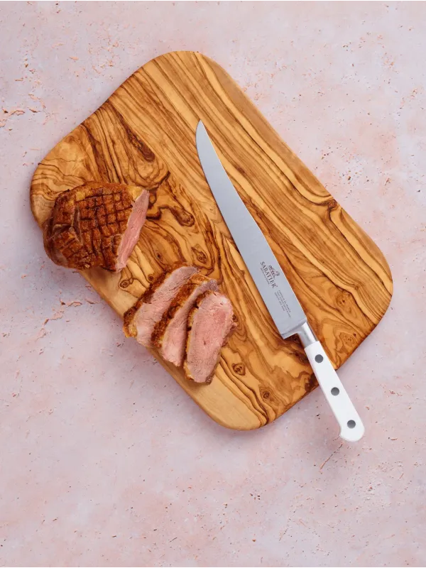 Couteau à Découper IDEAL TOQUE BLANCHE 100% Forgé - 20 cm - Lame et Rivets en Inox - Sabatier