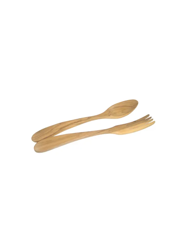 Couverts à salade parisiens olivier 30 cm gravés SABATIER - Sabatier